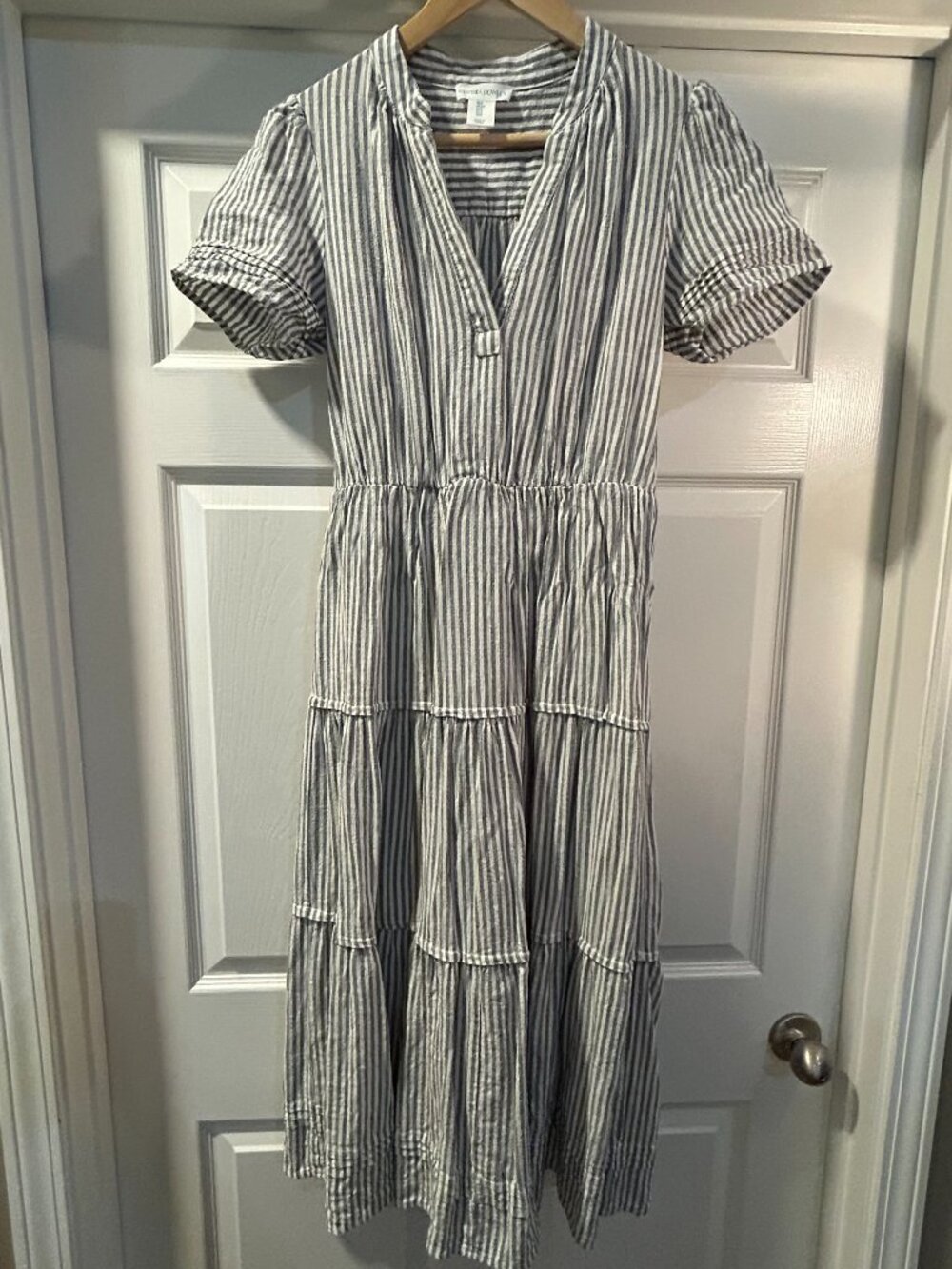 Cynthia Rowley Linen Maxi Short Sleeve Dress